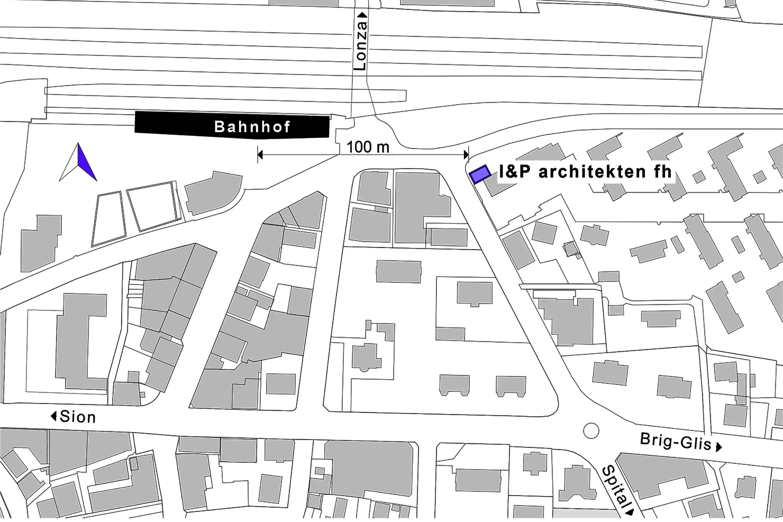 Lageplan Büro Standort Imboden & Partner Architektur GmbH
