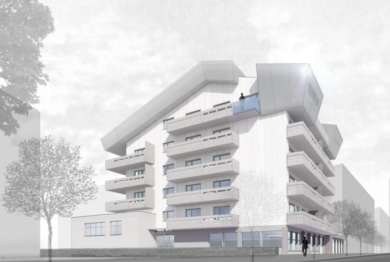 Visualisierung Erneuerung Gebäudehülle Architekten IMBODEN & PARTNER Visp